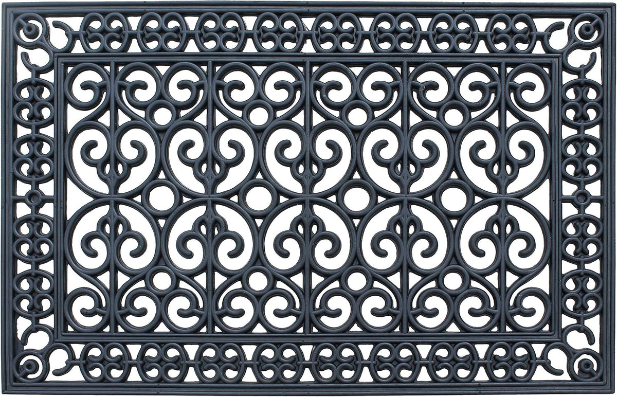 A1 Home Collections 9-LB Heavy Duty Rubber Doormat 24"×36" - Won't Blow Away | Outside Front Door Mat, Mud Dirt Scraper, Non-Slip Drainage Mat for Entryway Patio Garage, All-Weather, 100% Rubber