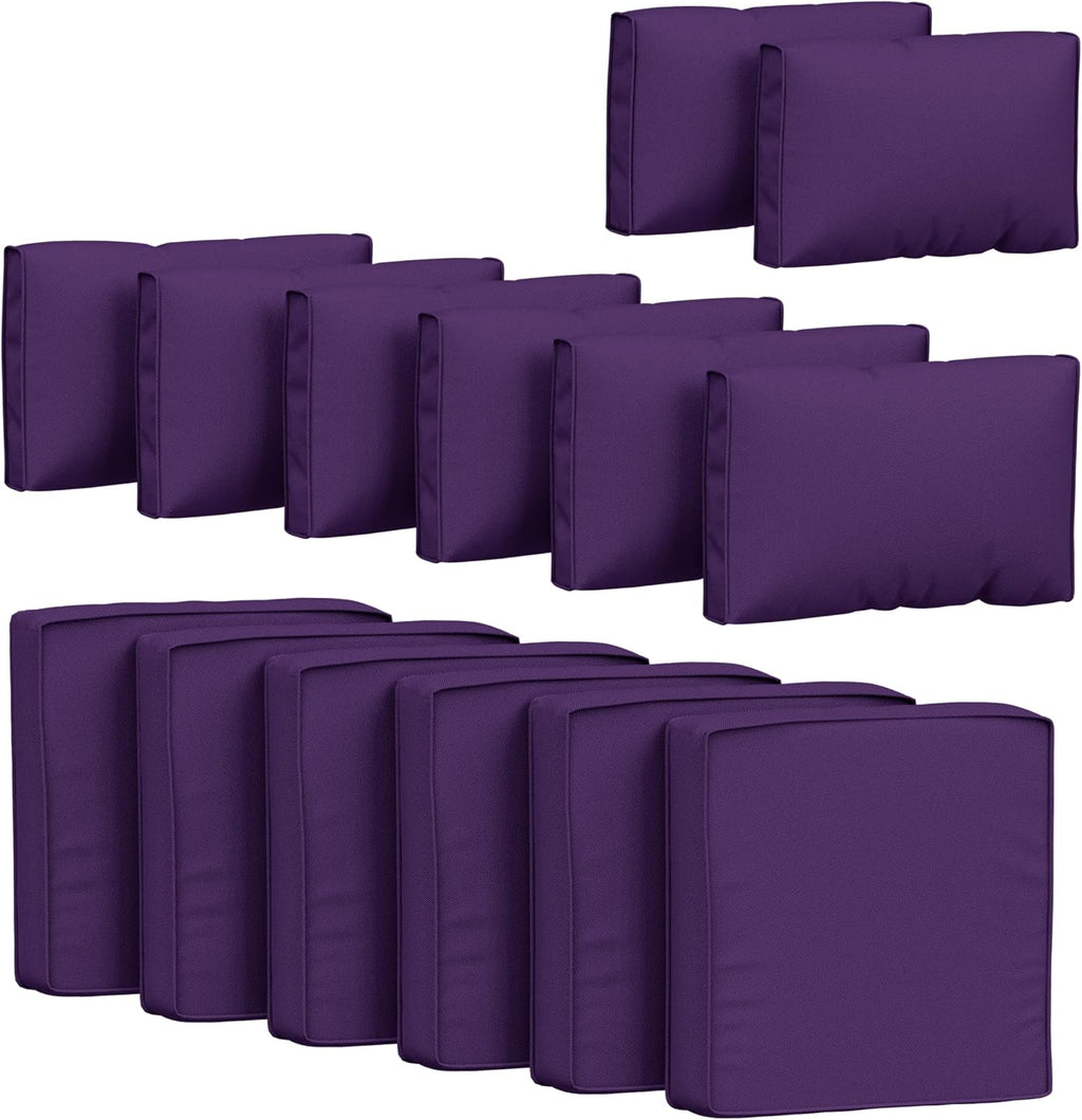 14Pcs Outdoor Cushion Covers Waterproof Fade-Resistant with Zipper