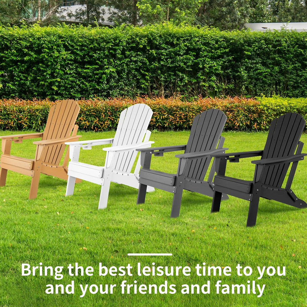 FUNBERRY Oversized Adirondack Folding Chair Set of 4, Fire Pit Chair 400LBS