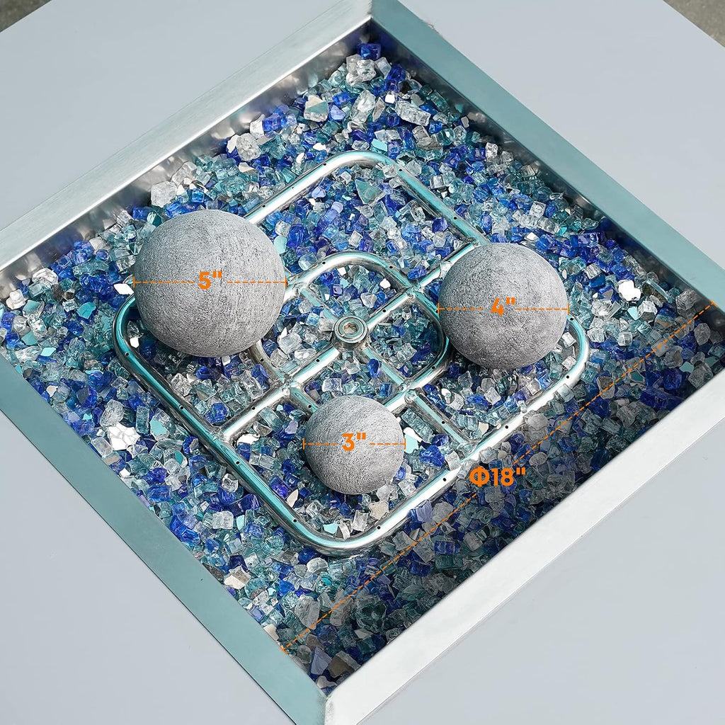 stanbroil 5 inch ceramic fire pit balls, set, close-up detail