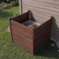 Giantex 3 Panels Wooden Privacy Fence with Stakes, 47" W x 45.5" H, Brown