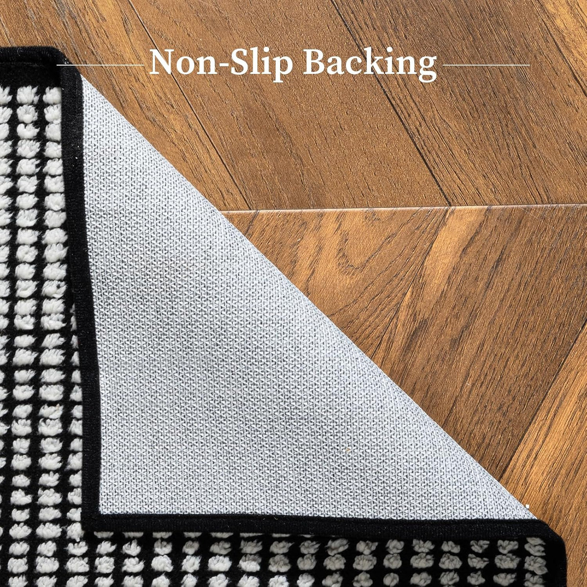 YIHOUSE 8x10 Large Black and White Area Rug, Washable Living Room Carpet