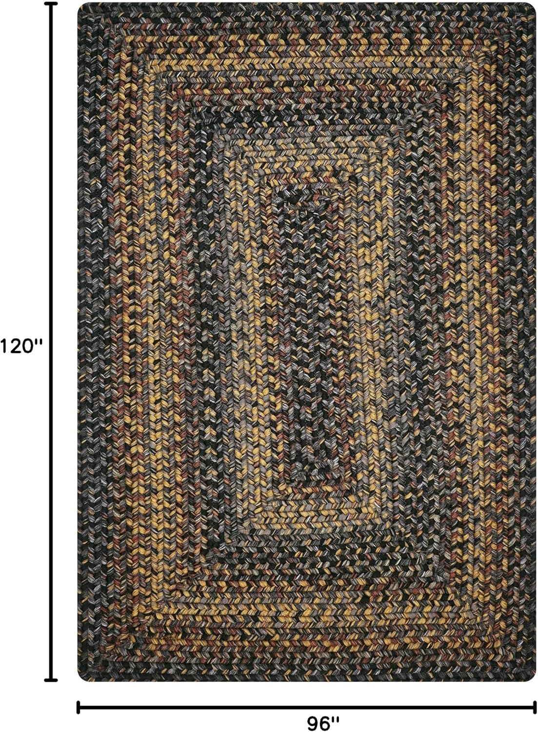 Homespice Black Forest Braided Area Rugs for Country Decor 8x10'