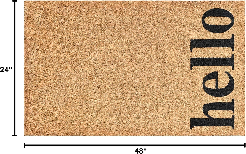calloway mills 102612448nbb vertical hello doormat, 24" x, close-up detail