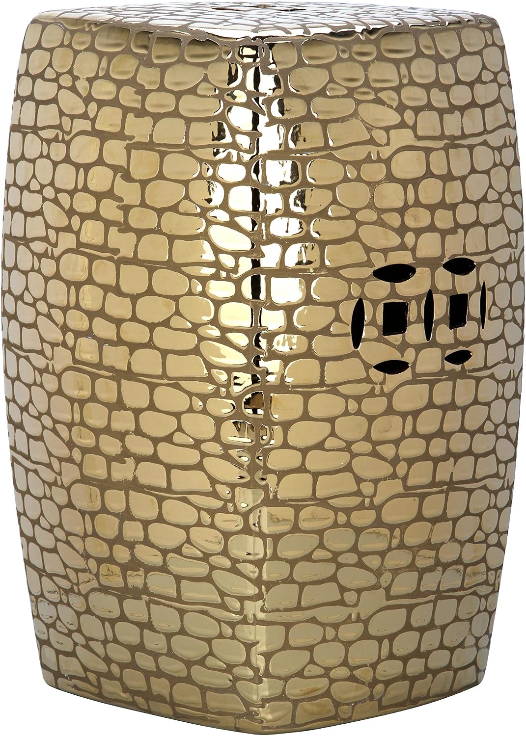 Safavieh Castle Gardens Collection Jasmine Plated Gold Glazed Ceramic Garden Stool