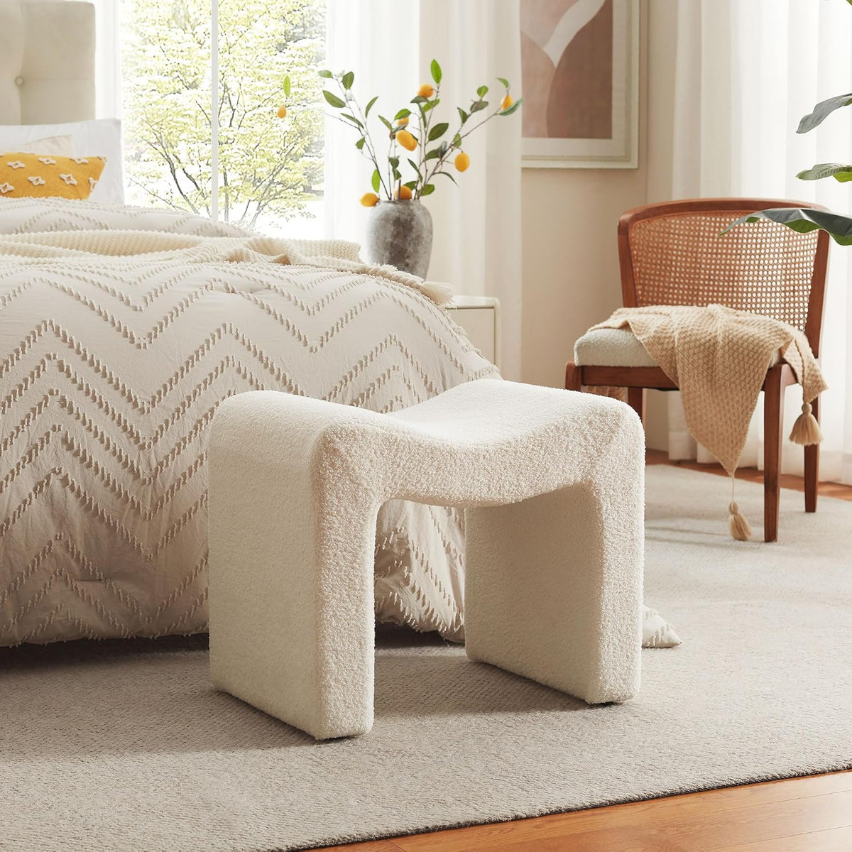 Ottoman Vanity Stool Chair Small Footstool Seating Backless