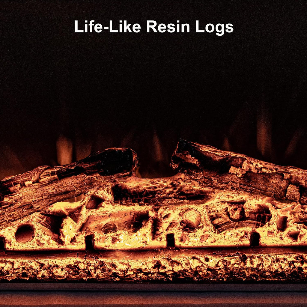 50" Width Electric Fireplace Inserts with Adjustable Flame Colors, Fireplace Heater with Touch Screen & Remote Control, Recessed in Wall, 750/1500W, Timer