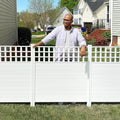 Zippity Keswick Privacy Screen and Fence, White Vinyl DIY No Dig Kit