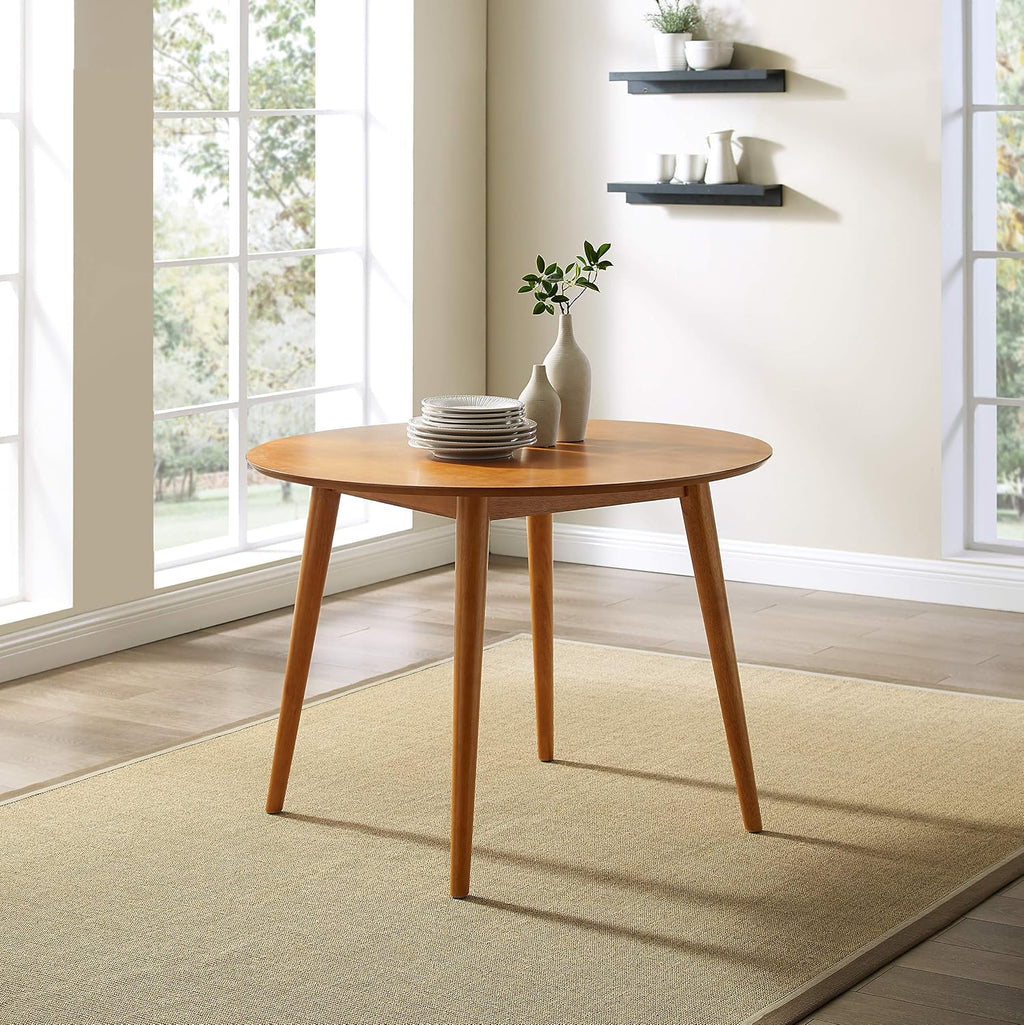 Crosley Furniture Landon 5-Piece Mid Century Round Dining Table Set for 4, Acorn