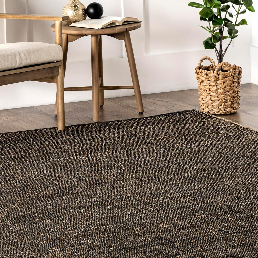 nuLOOM Elfriede Charcoal Solid Flatweave Area Rug, 12' x 15'