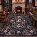 Garvee Mushroom 5x7 Area Rugs for Living Room, Washable Black Gothic Rug