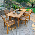 Sophia & William Patio Dining Set, Rattan, Wood Chairs