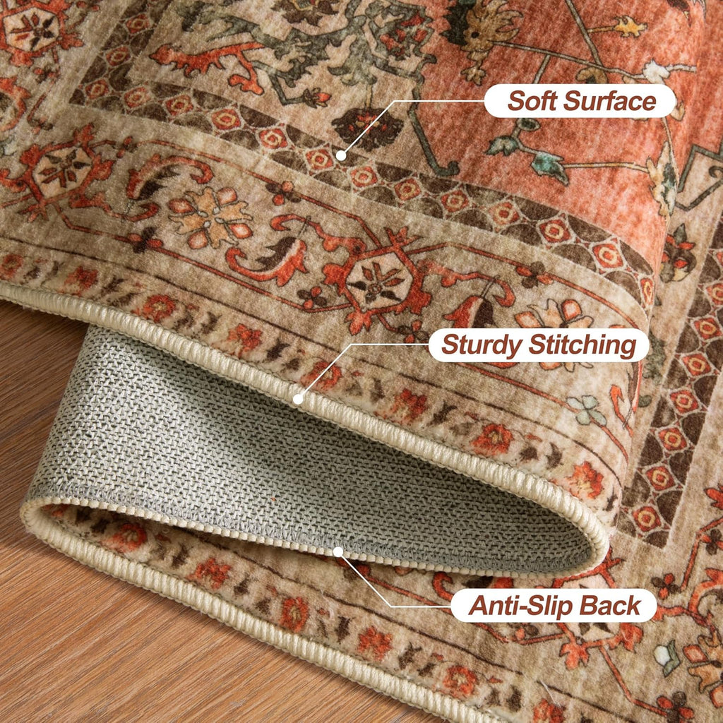 Tangsoo Boho Runner Rug, 2x6 Washable Runner Rugs for Hallways, Non Slip