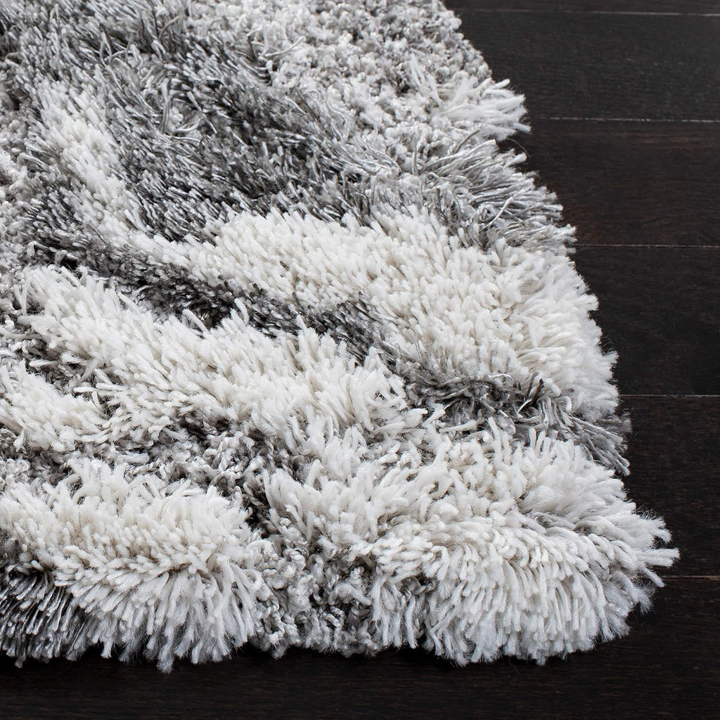 SAFAVIEH Horizon Shag Collection Runner Rug - 2' x 8', Grey & Ivory, Modern Abstract Design, Non-Shedding & Easy Care, 2-inch Thick Ideal for High Traffic Areas in Living Room, Bedroom (HZN890F)