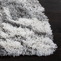 SAFAVIEH Horizon Shag Collection Runner Rug - 2' x 8', Grey & Ivory, Modern Abstract Design, Non-Shedding & Easy Care, 2-inch Thick Ideal for High Traffic Areas in Living Room, Bedroom (HZN890F)