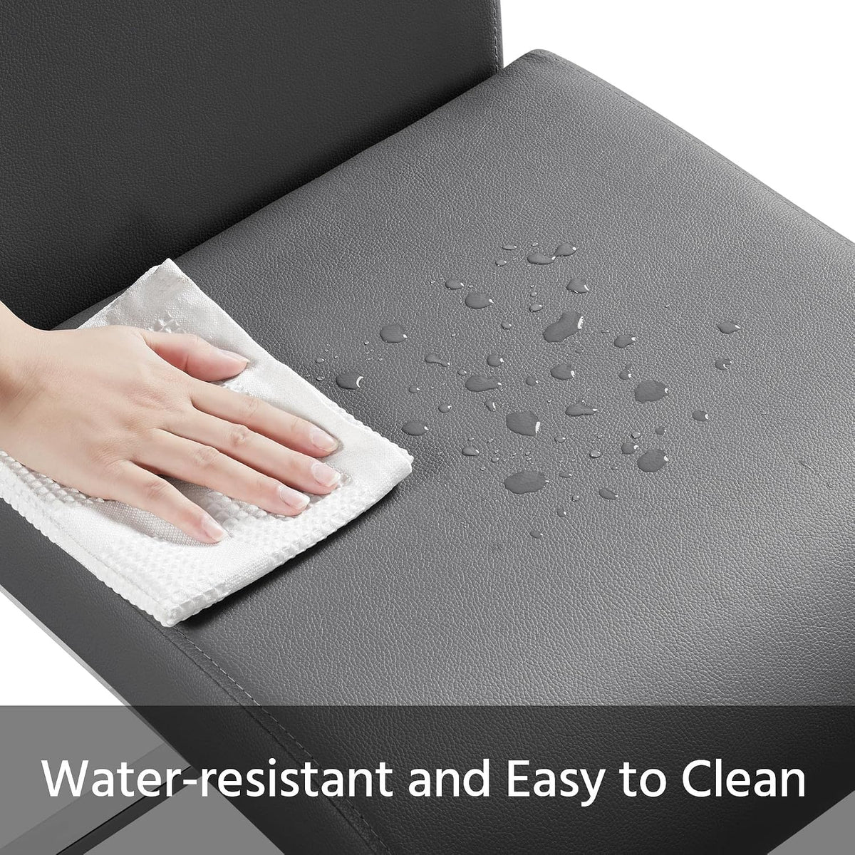 Yaheetech Dining Chairs Set of 2 High Back Modern Kitchen Chairs Dark Gray