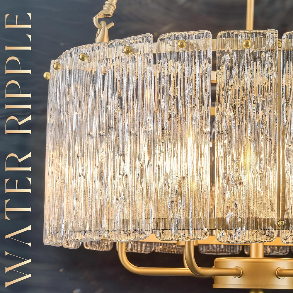 CATINER Modern 20" Crystal Glass Chandelier 6-Light Gold Chandeliers