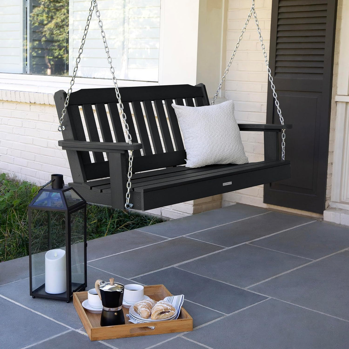 Highwood AD-PORL2-BKE Lehigh Porch Swing, 4 Feet, Black