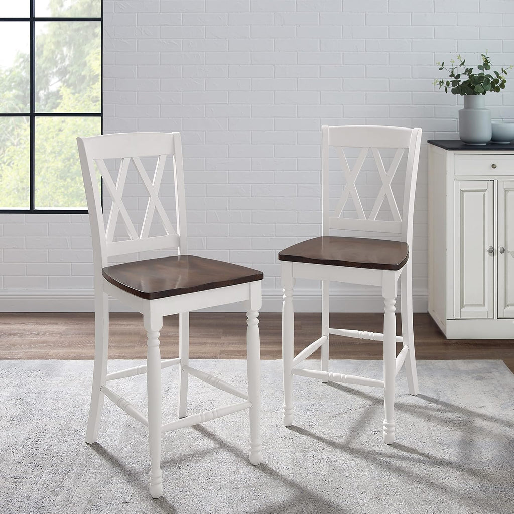 Crosley Furniture Shelby X-Back Counter Stools, Set of 2