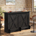 Tribesigns 63'' Bar Table, 2-Tier Bar Cabinet Pub Table with Footrest