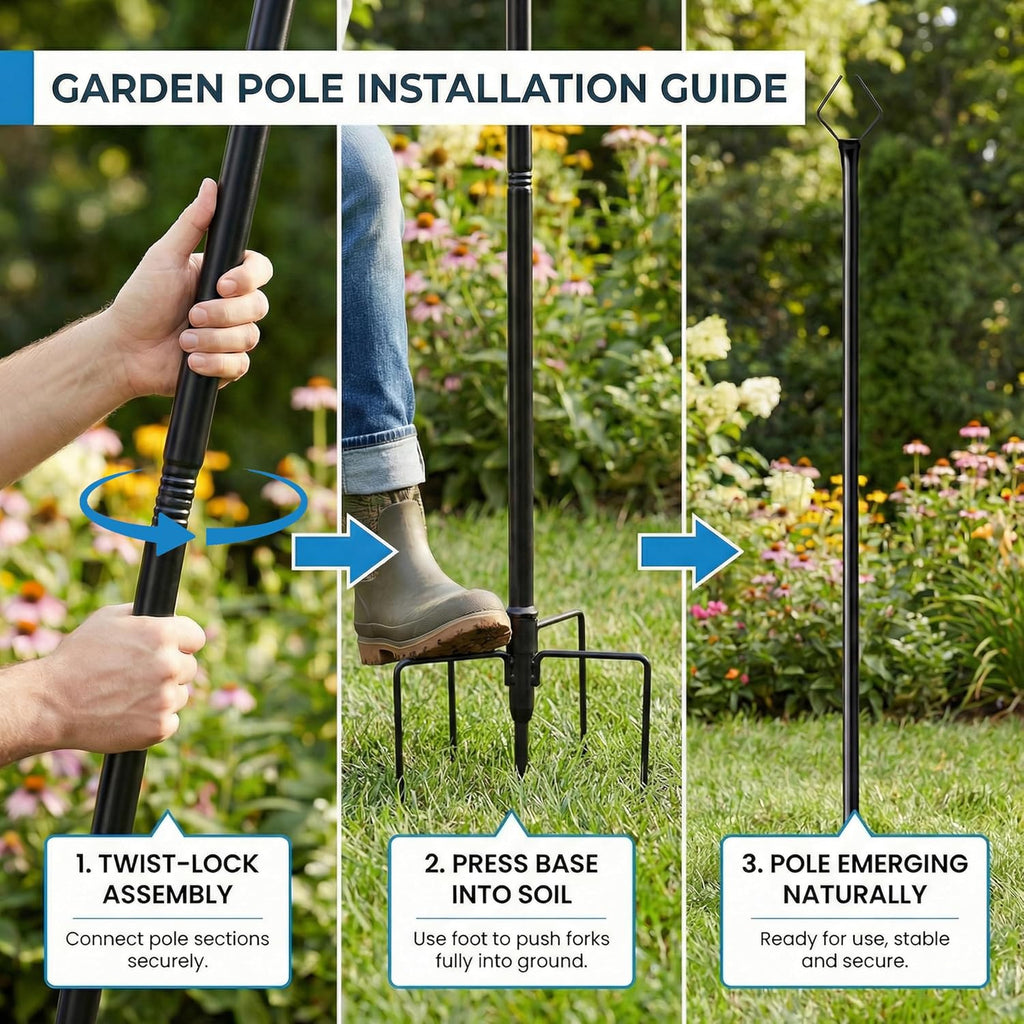 10FT Outdoor String Light Poles, Pack of 4