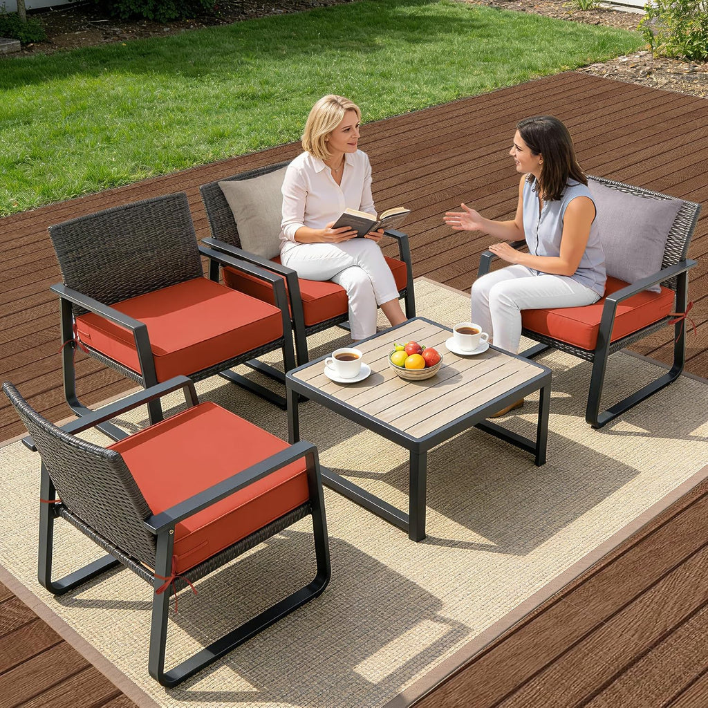 19x17 Outdoor Chair Cushions Set of 4,Furniture Cushion,Brick Red