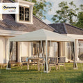 Outsunny 10' x 10' Pop Up Canopy Tent with Netting Carry Bag Beige