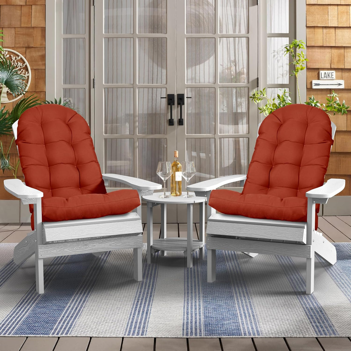 Adirondack Chair Cushion, 4 Pack 49x20x4'' Rocking Chair Pads, Burnt Orange