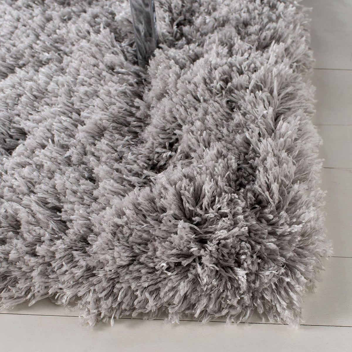 SAFAVIEH Polar Shag Collection Area Rug - 10' x 14', Silver, Solid Glam Design, Non-Shedding & Easy Care, 3-inch Thick Ideal for High Traffic Areas in Living Room, Bedroom (PSG800D)