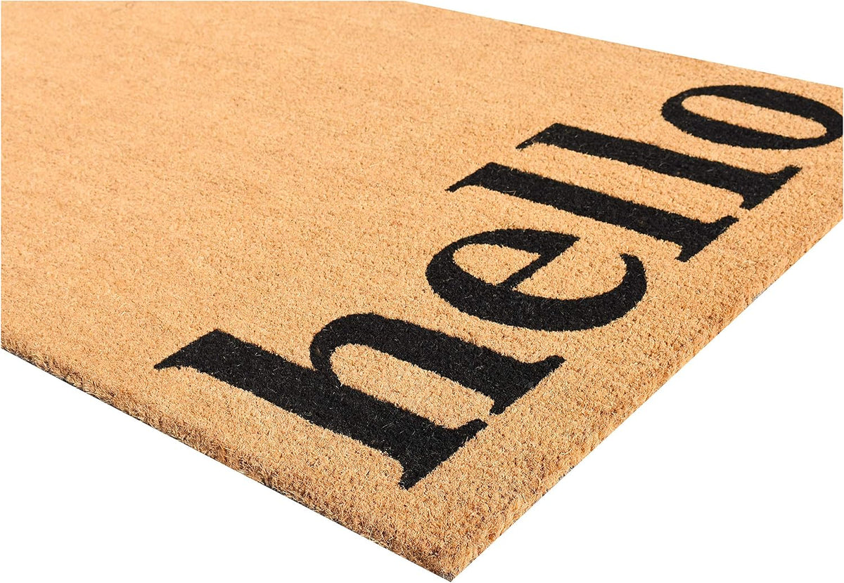 Calloway Mills 102612448NBB Vertical Hello Doormat, 24" x 48", Natural/Black (Natural/Black, 24" x 48")