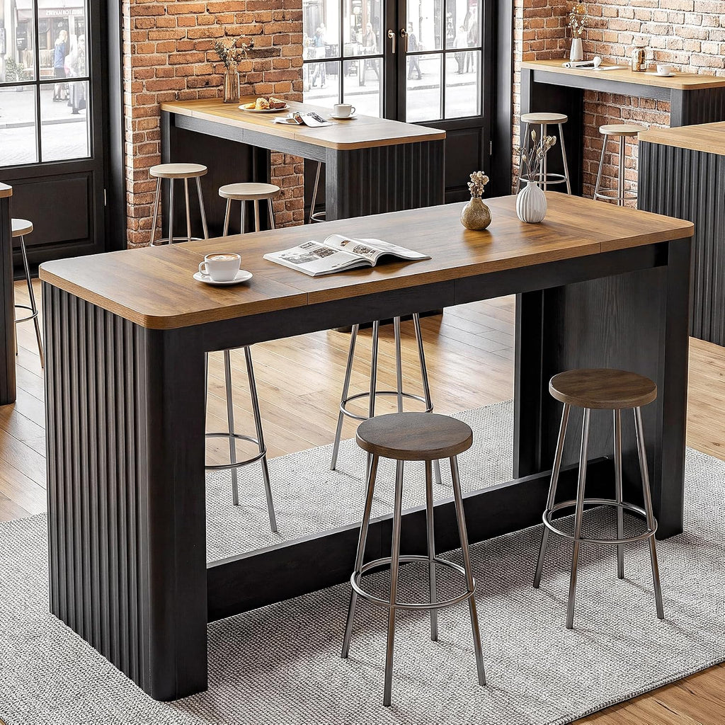 LITTLE TREE 67" Long Bar Table, Farmhouse Counter Height Pub Table