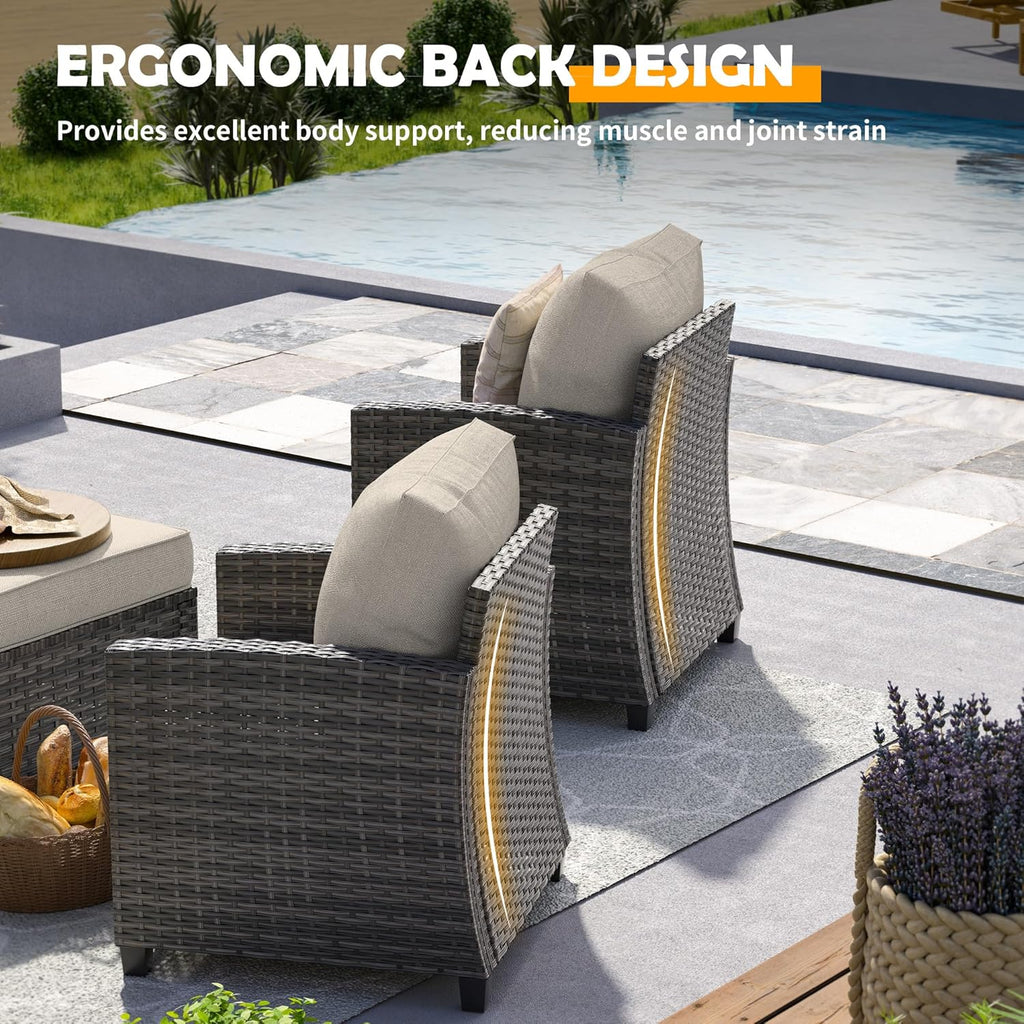 UDPATIO Patio Furniture Set, 5 Pcs Outdoor Conversation Set High Back