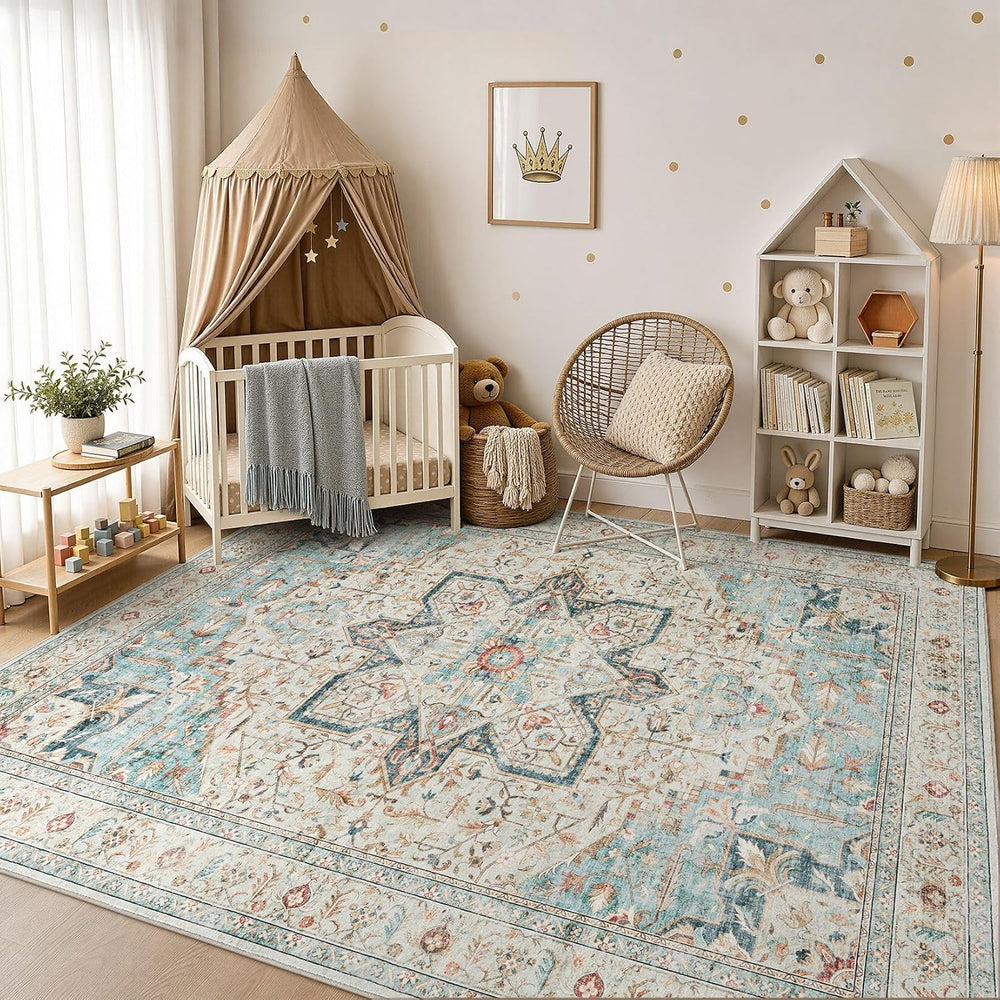 Tortania Area Rug 9x12 Living Room Rug Washable Soft Multi