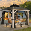 YITAHOME 10X10FT Gazebo Patios Hard Top Outdoor Canopy Aluminum Frame