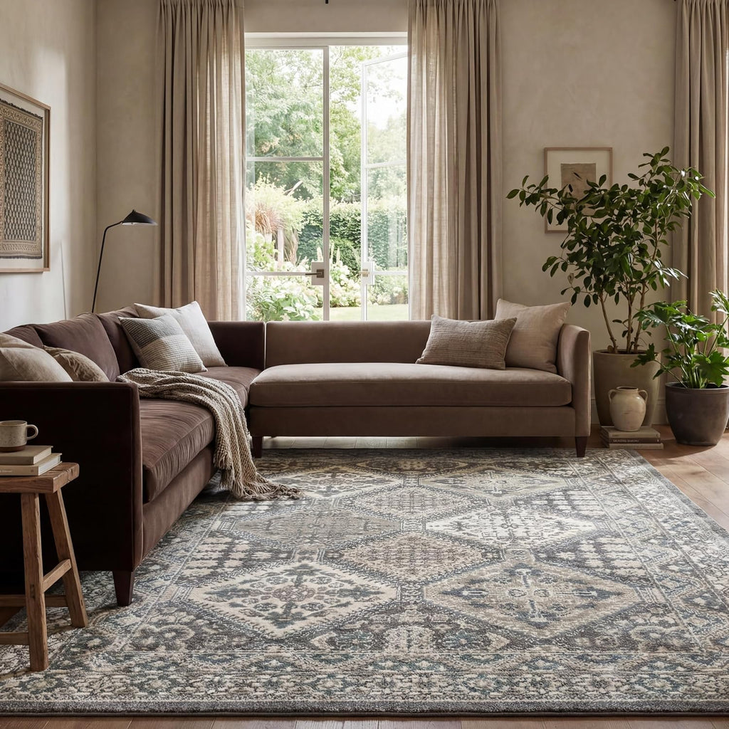 nuLOOM Becca Charcoal Medallion Power Loomed Area Rug, 10' x 14'