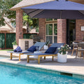 PURPLE LEAF Extra Wide Patio Lounge Chair Resort Wicker Set of 2, Navy