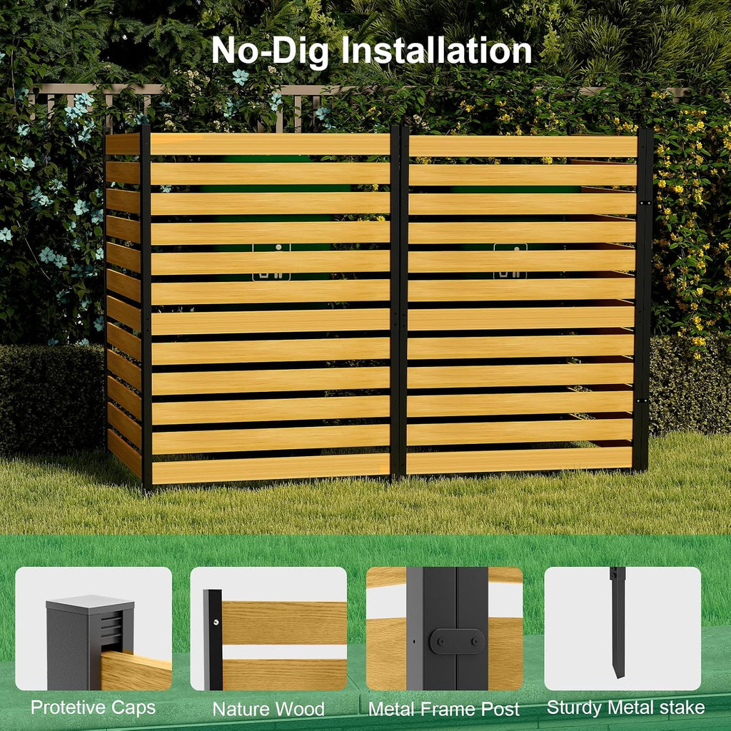 DoCred 38" W x 60" H Air Conditioner Fence, Wood Privacy Screen 1 Panel