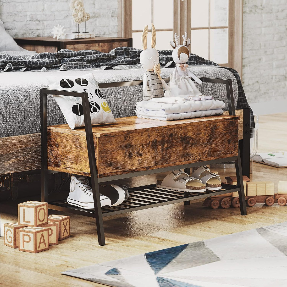 IRONCK Shoe Storage Bench with Practical Storage for Entryway Furniture