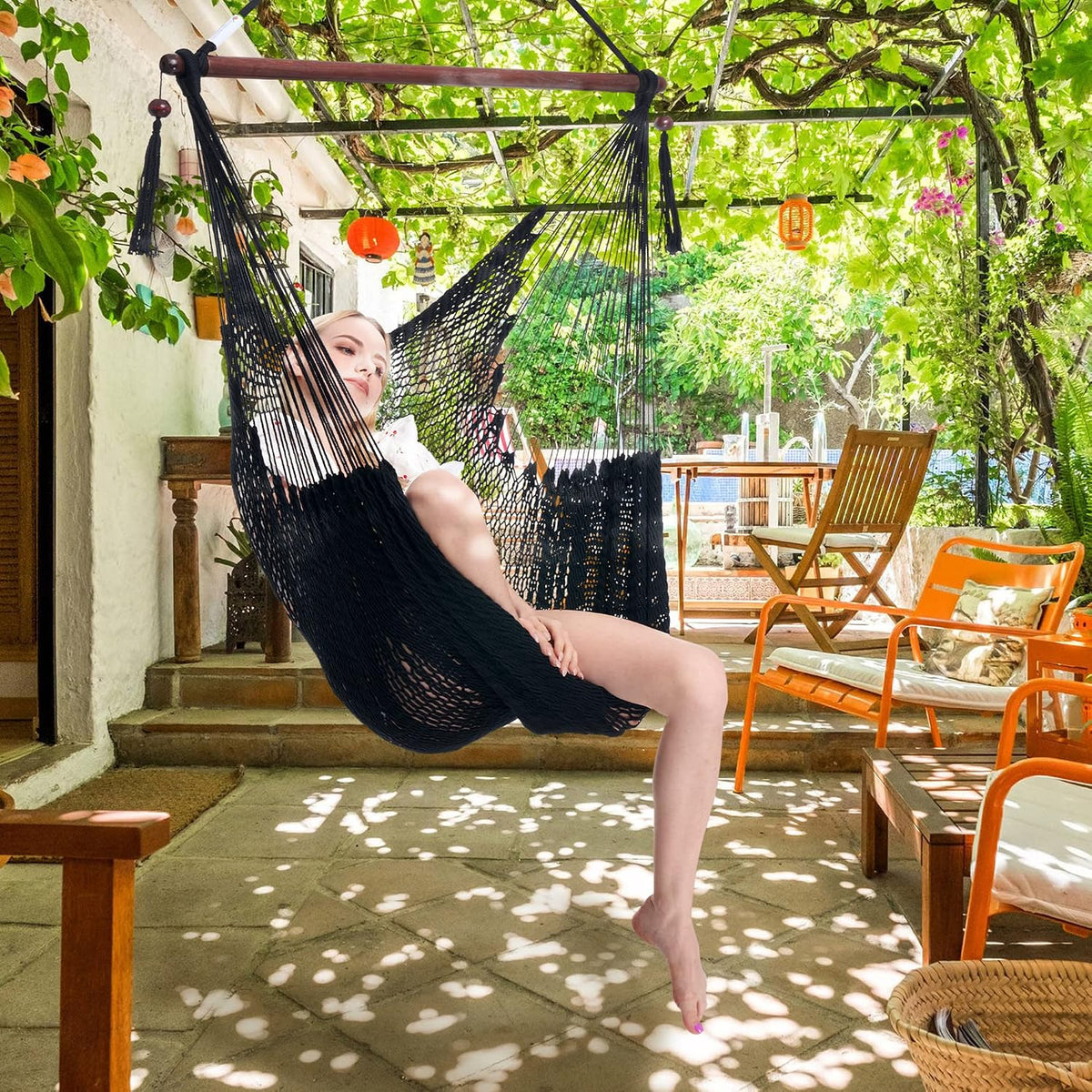 caribbean hammock chair with footrest - 40 inch, package contents