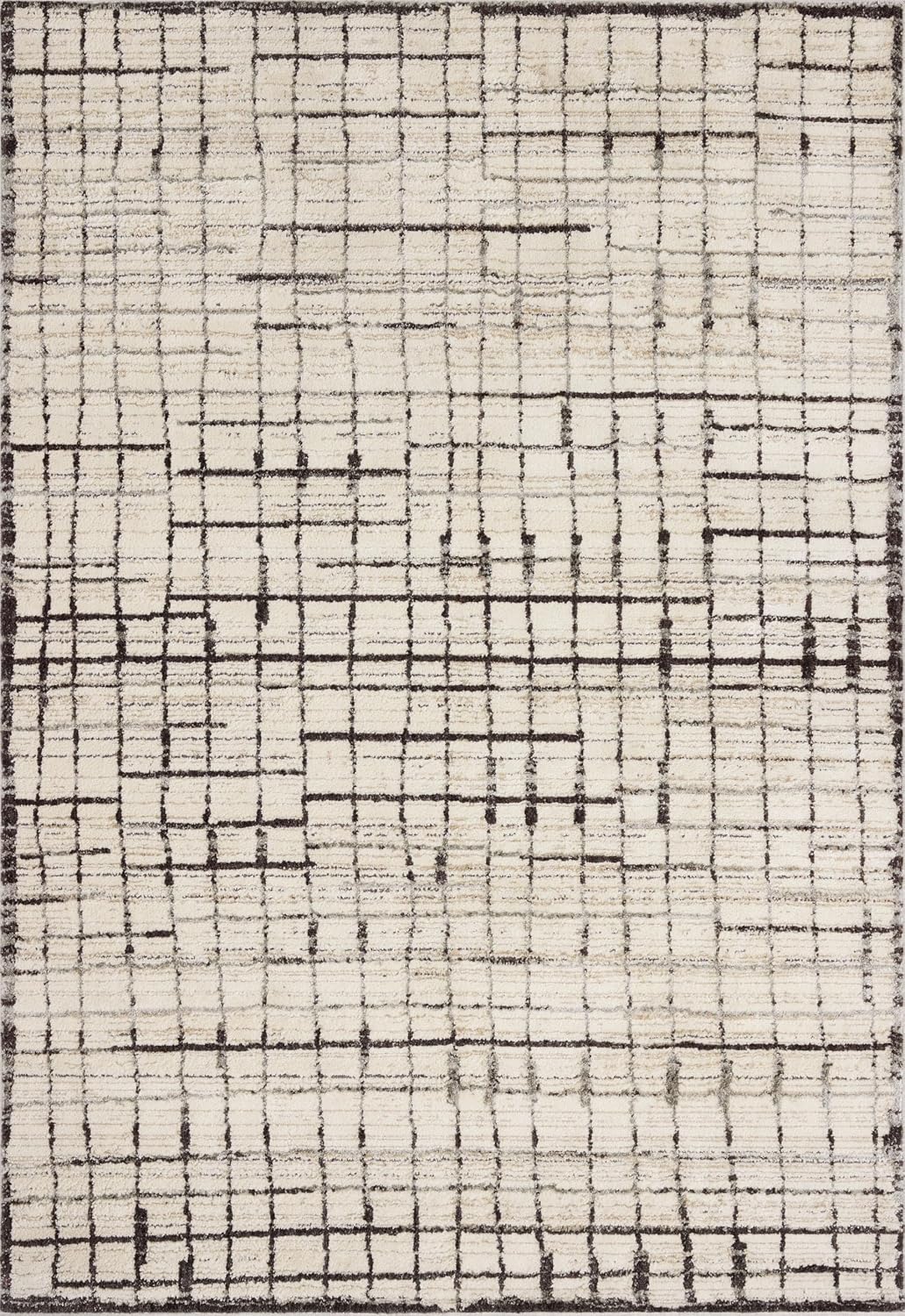 Loloi Jeremiah Brent Bleecker Ivory/Charcoal 6'-7" x 9'-3" Area Rug