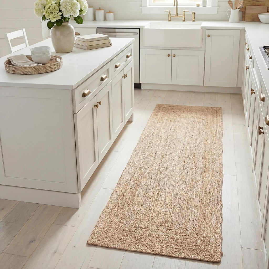 SAFAVIEH Cape Cod Collection Runner Rug - 2'3" x 14', Natural Brown, Handmade Braided Flat Weave Jute (CAP252A)