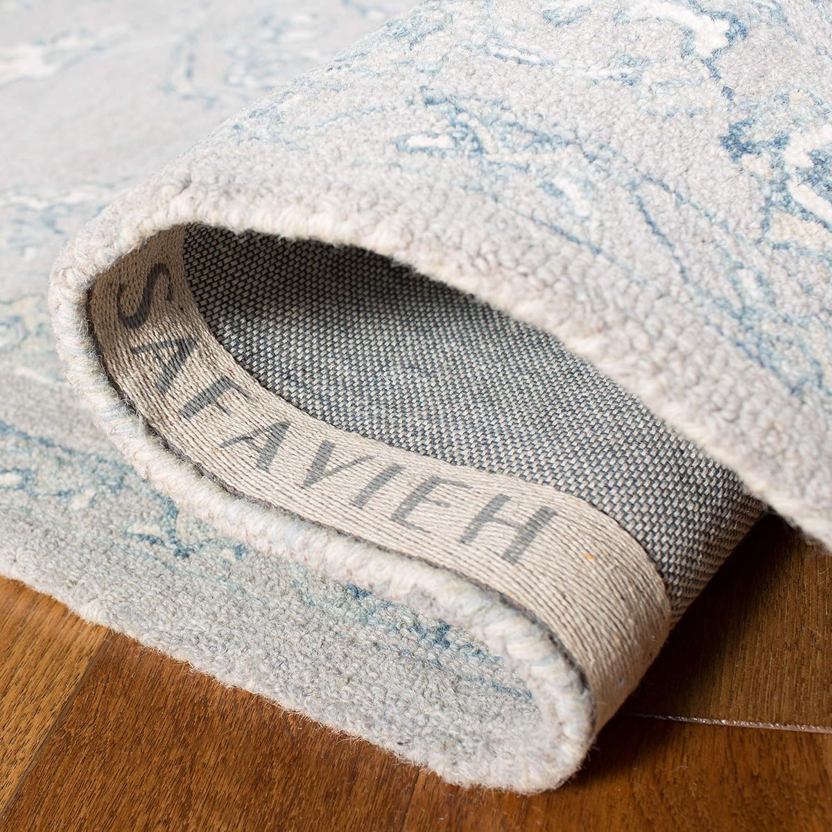 SAFAVIEH Micro-Loop Collection Area Rug - 10' x 14', Light Grey & Ivory, Handmade Shabby Chic Wool, Ideal for High Traffic Areas in Living Room, Bedroom (MLP504F)