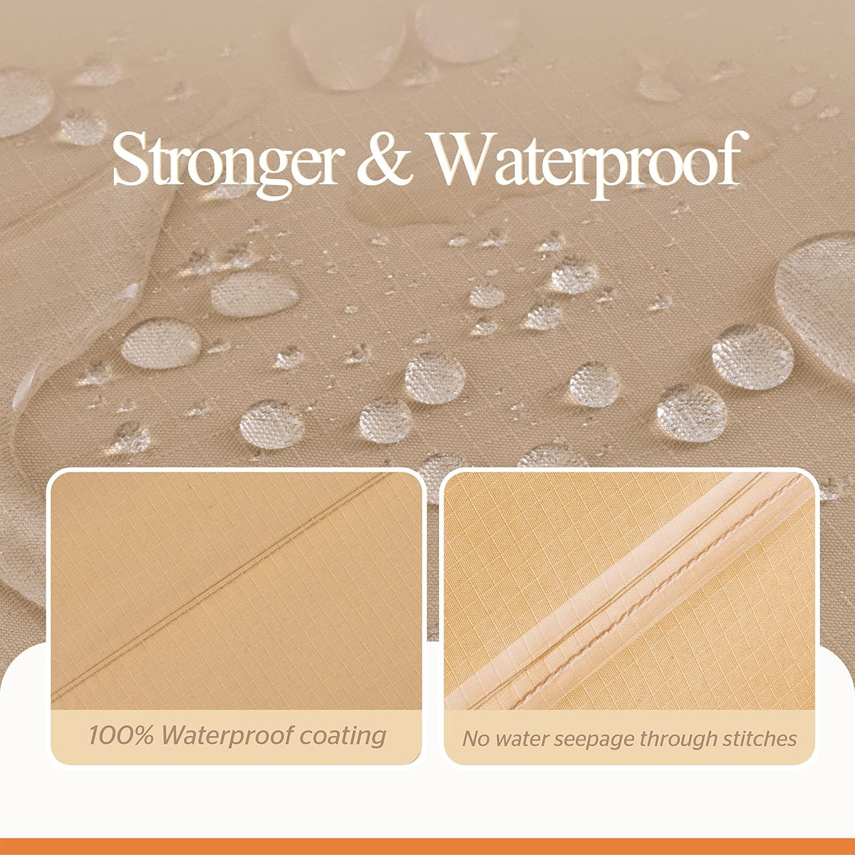 WJ-X3 Round Patio Furniture Cover, 84" D x 31" H, Beige