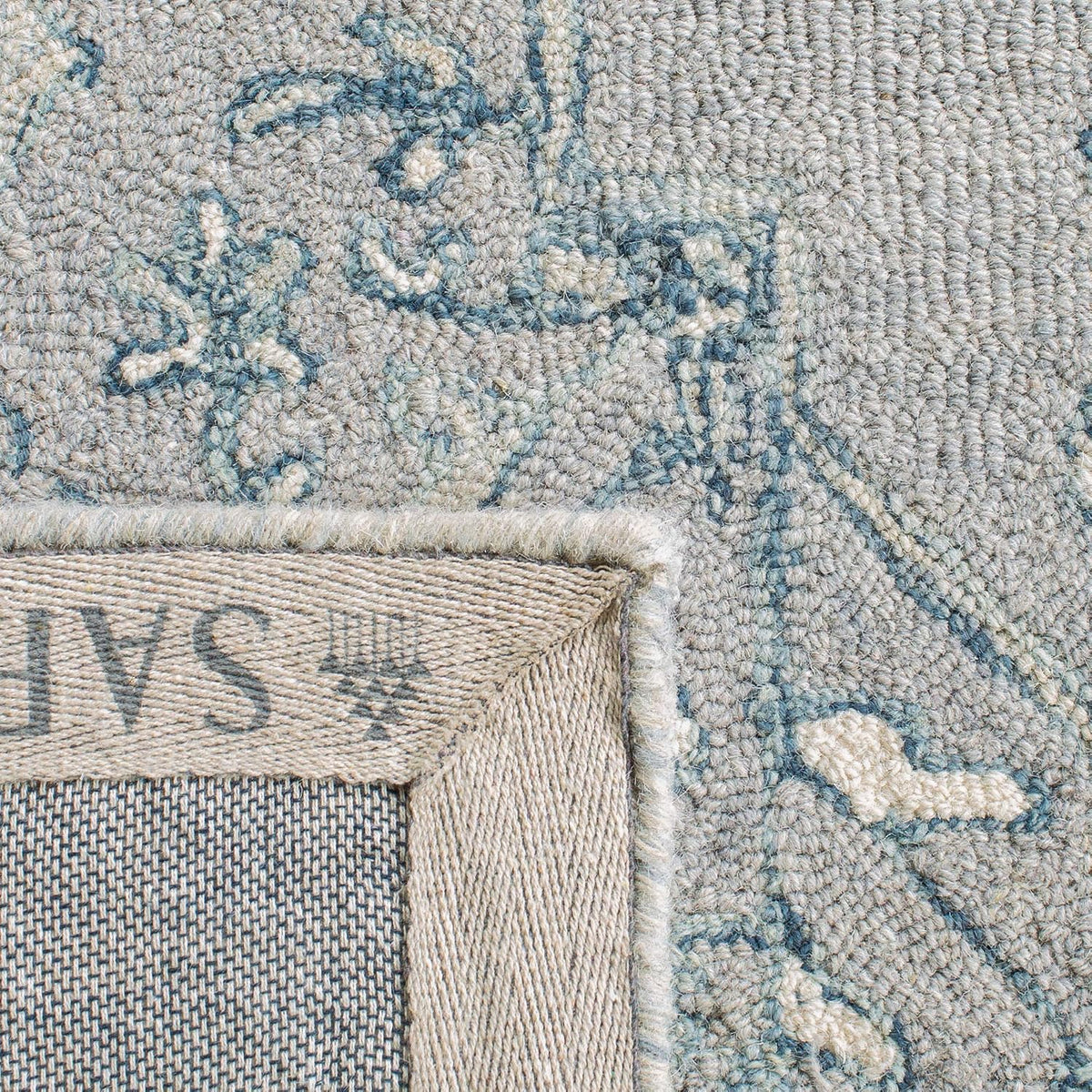 SAFAVIEH Micro-Loop Collection Area Rug - 10' x 14', Light Grey & Ivory, Handmade Shabby Chic Wool, Ideal for High Traffic Areas in Living Room, Bedroom (MLP504F)