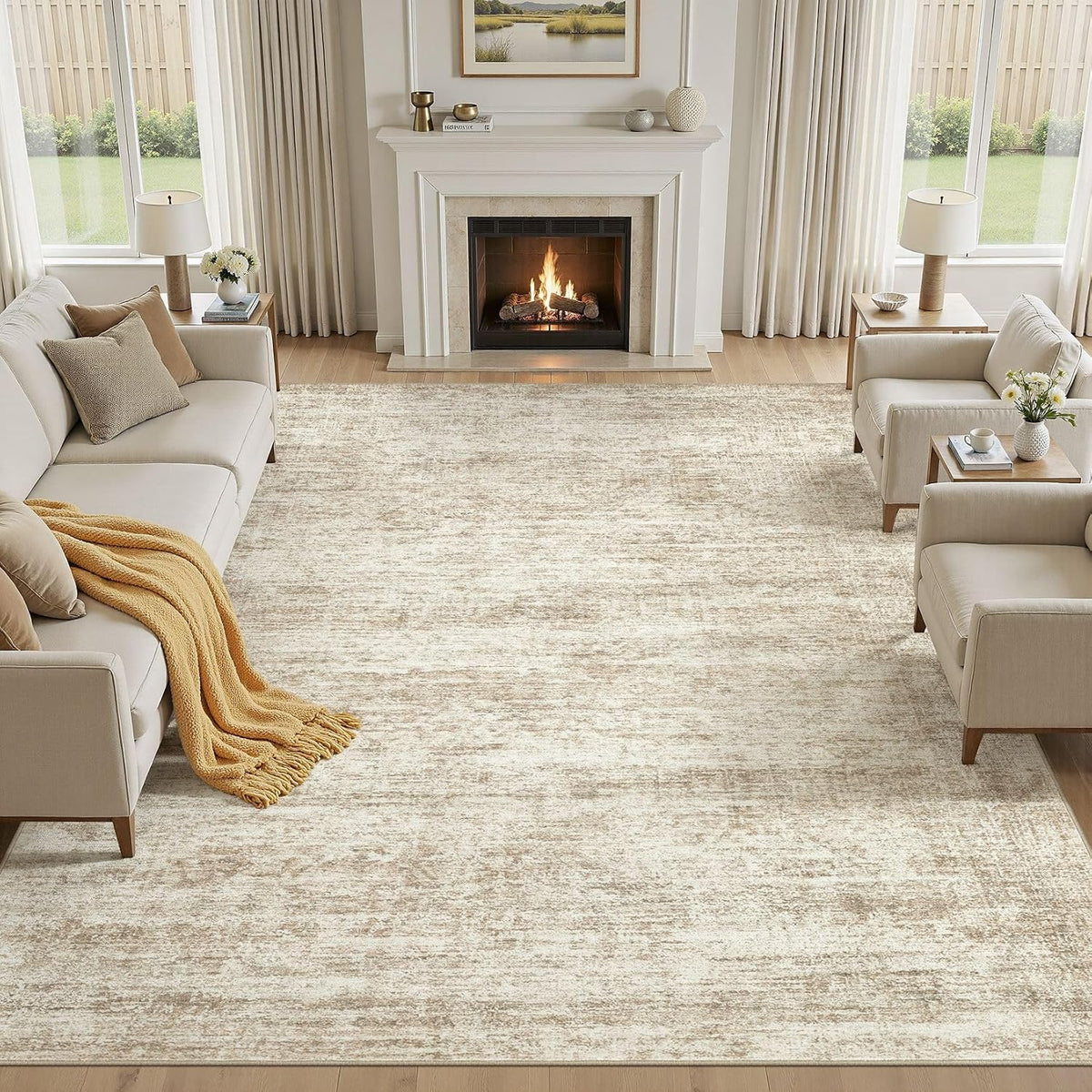 cotiled 8x10 Area Rugs Abstract Distressed Washable Large Living Room Rug