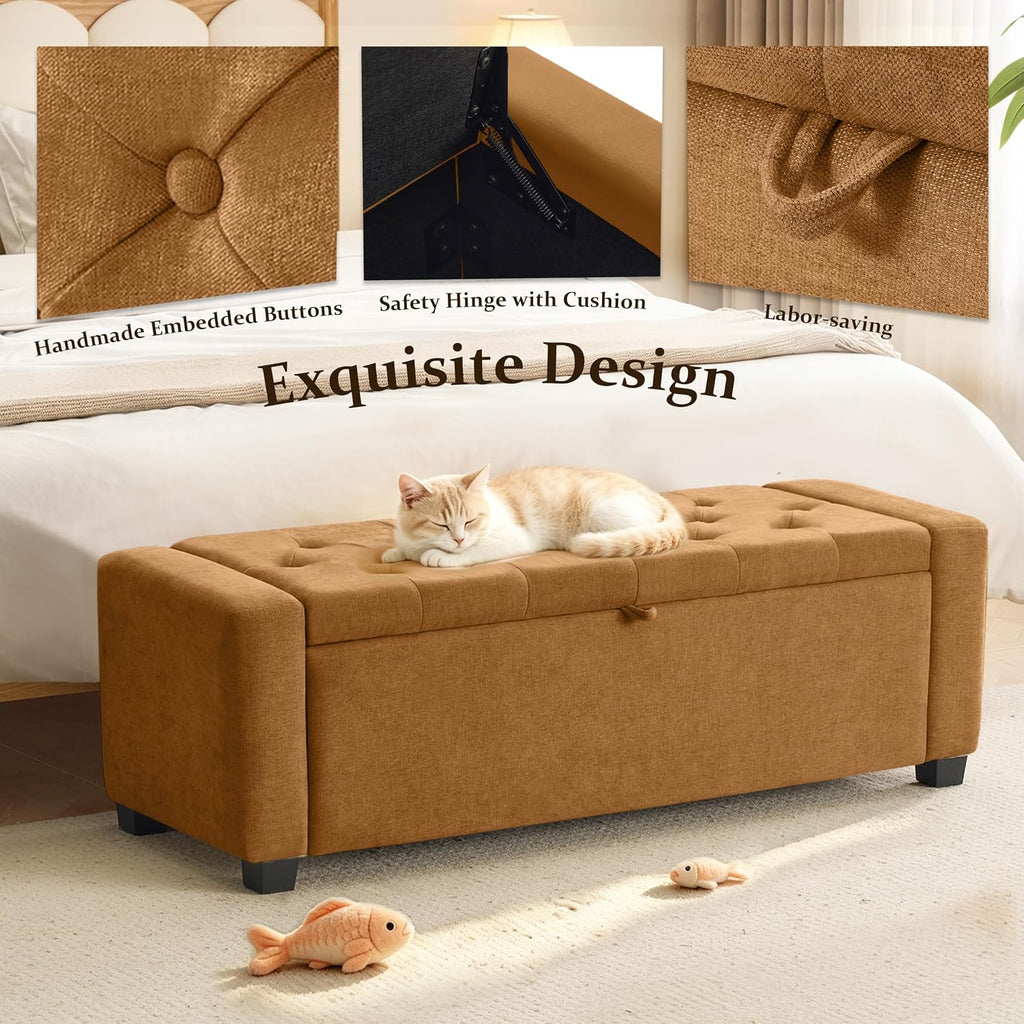Royal Windsor Ottoman with Storage,Tufted Storage Bench for Bedroom