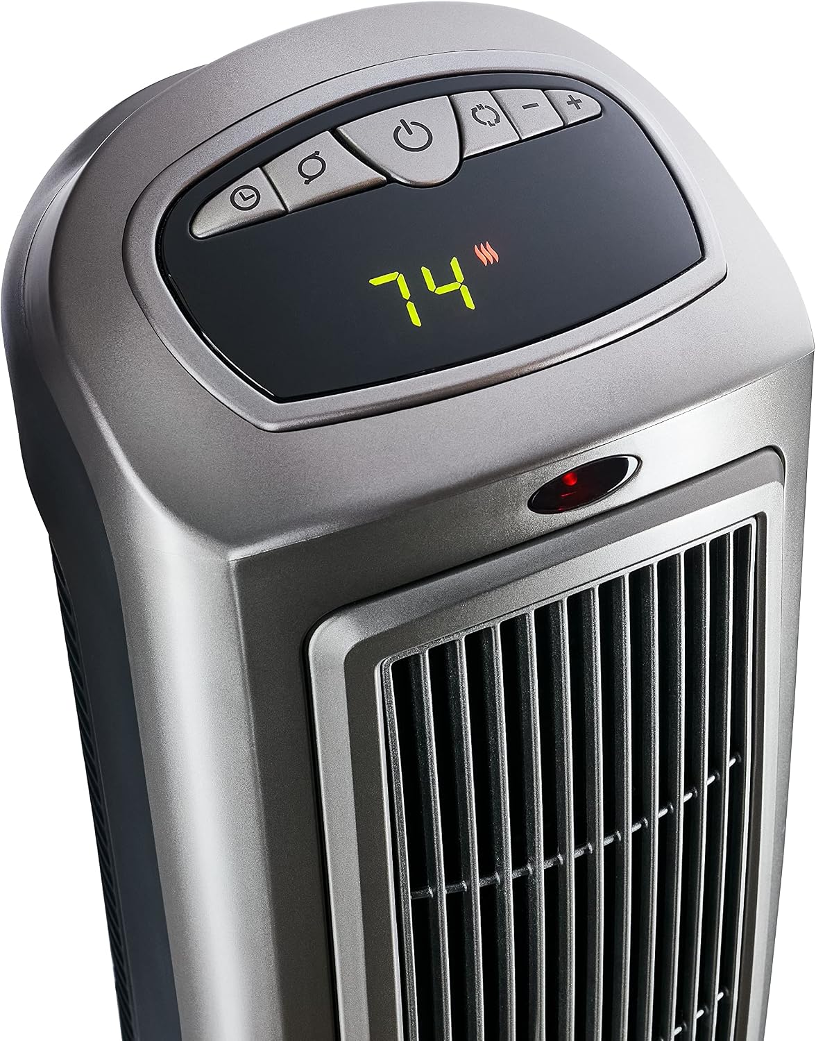 Lasko Oscillating Digital Ceramic Tower Heater for Home with Adjustable Thermostat, Timer and Remote Control, 23 Inches, 1500W, Silver, 755320