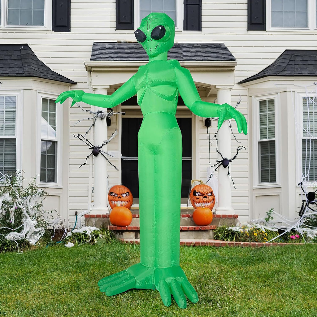 Joiedomi 9 FT Tall Halloween Inflatable Decoration Outside, Blow Up Alien Inflatable Outdoor Decor with Build-in LEDs for Halloween Yard Lawn Garden Decorations