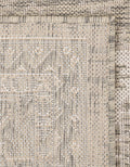 Rugs.com - Outdoor Aztec Rug – 2' x 3' 1 Light Gray Indoor/Outdoor Rug – Weather Resistant Flatweave for Patios, Decks, and Porches