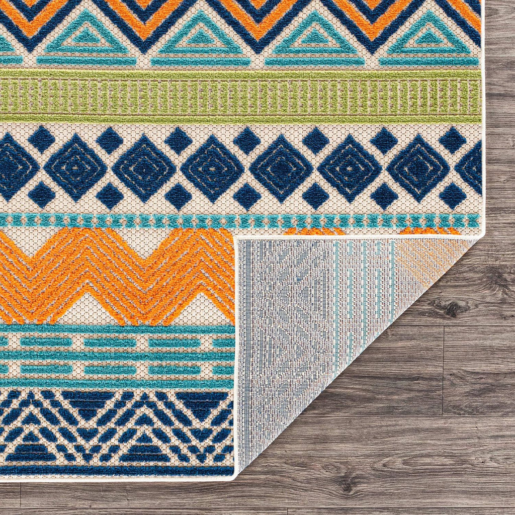 Rugshop Marbella Indoor/Outdoor Contemporary Boho Area Rug Multi 5' x 7'